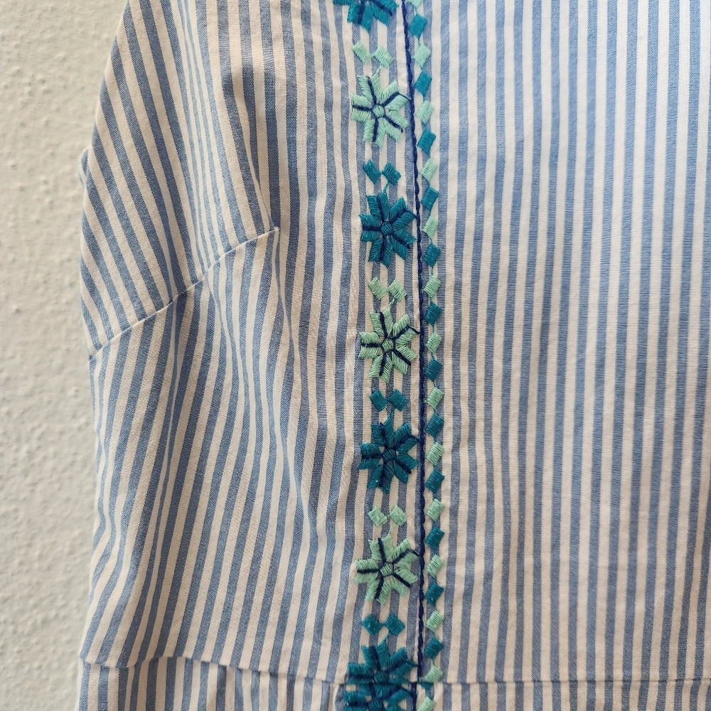 Vineyard Vines Embroidered Stripped Hydrangea Shift Dress Size 4 - Picture 7 of 15